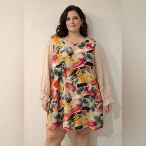 47 Vibrant Floral Long Sleeve Dress